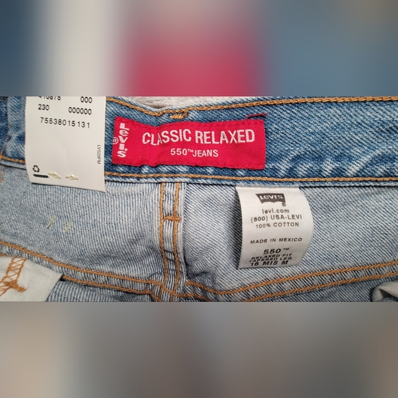 Levi Strauss Misses Relaxed Tapered Fit Leg 550 size 16 Medium Stone Washed - Picture 4 of 12